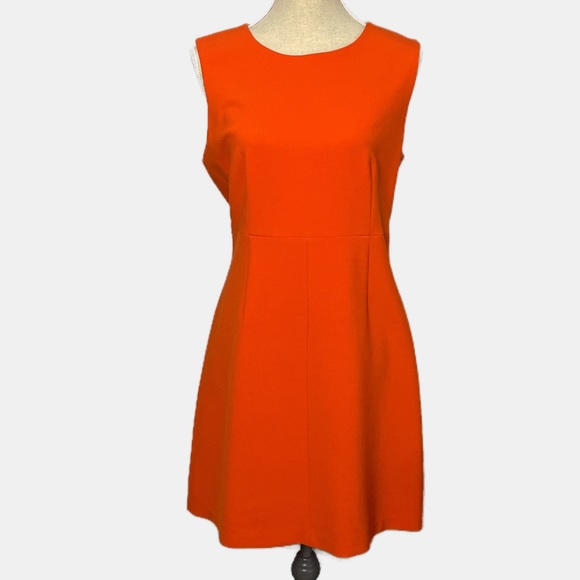 Diane Von Furstenberg Carrie Sheath Dress Size 12 Orange Sleeveless - Picture 10 of 10